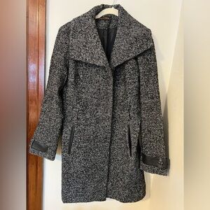 Dana Buchman Black & White Tweed Trench Coat